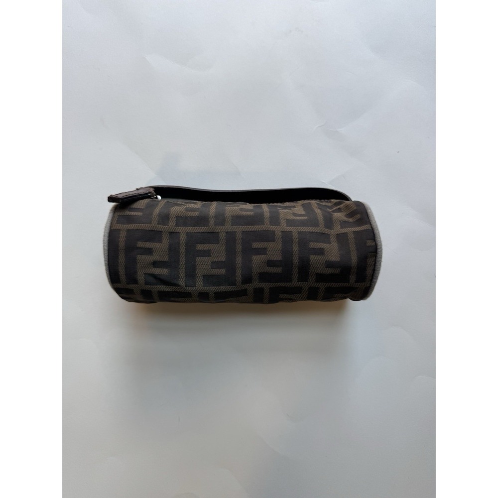 Fendi Vanity Pouch Vintage Zucca Pattern Brown Mini Bag Used - Picture 2 of 11